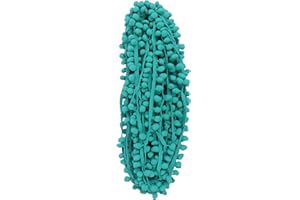 YYCRAFT YYRAFT One Roll 18 Yards Ball Fringe 7/8" Wide Pom Pom Trim Ribbon Sewing (pom Size 12mm, Teal)