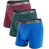 Separatec Mens Underwear with Pouch Moisture Wicking Rayon Made From Bamboo Underwear Men Breathable Boxer Briefs 3 or 6 Pack
