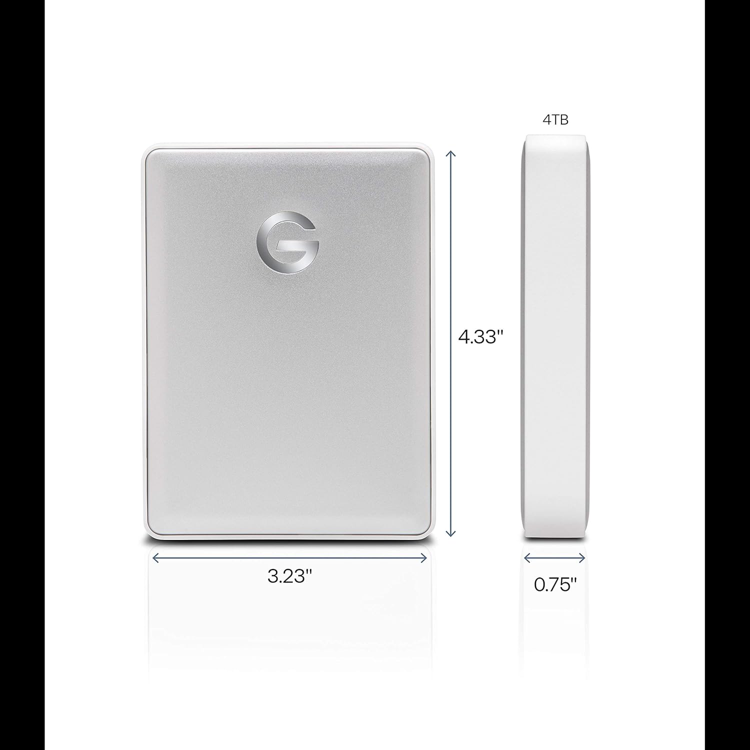 G-Technology 4TB G-DRIVE Mobile USB-C (USB 3.1 Gen 1) Portable External Hard Drive, Silver - 0G10348: Computers & Accessories