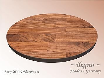 Amazon De Ilegno Tischplatte Massivholzplatte Us Nussbaum Vollmassiv Rund D 120 Cm 40 Mm Stark