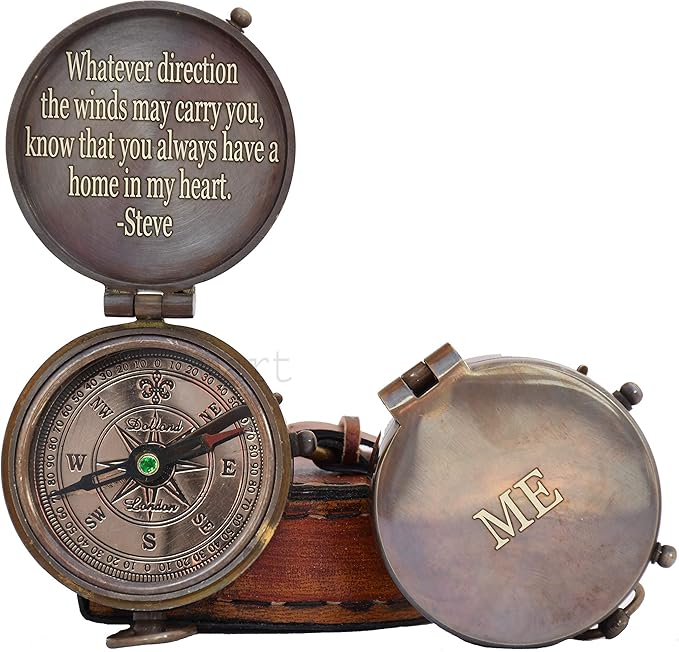 Vintage Nautical Mart Brass Engraved Compass Home Wherever We Go Together Gift Compass Engraved Compass Confirmation Gift Ideas Camping Compass I Love You Sports Outdoors Compasses Gellyplast Com