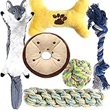 M JJYPET Small Dog Chew Toys,Puppy Teething Toys, No Stuffing and Stuffing Squeaky Toys