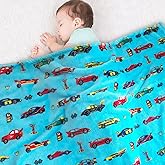 Lukeight Toddler Blanket for Boys and Girls, Plush and Thick Car Blanket Birthday Gifts for Toddler and Baby (Race Cars, 30x40 Inches)