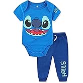 Disney Lilo & Stitch Boys Short Sleeve Bodysuit and Pants Set for Newborn and Infant