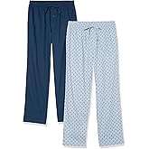 Amazon Essentials Men's Cotton Poplin Full-Length Pajama Bottoms, Pack of 2