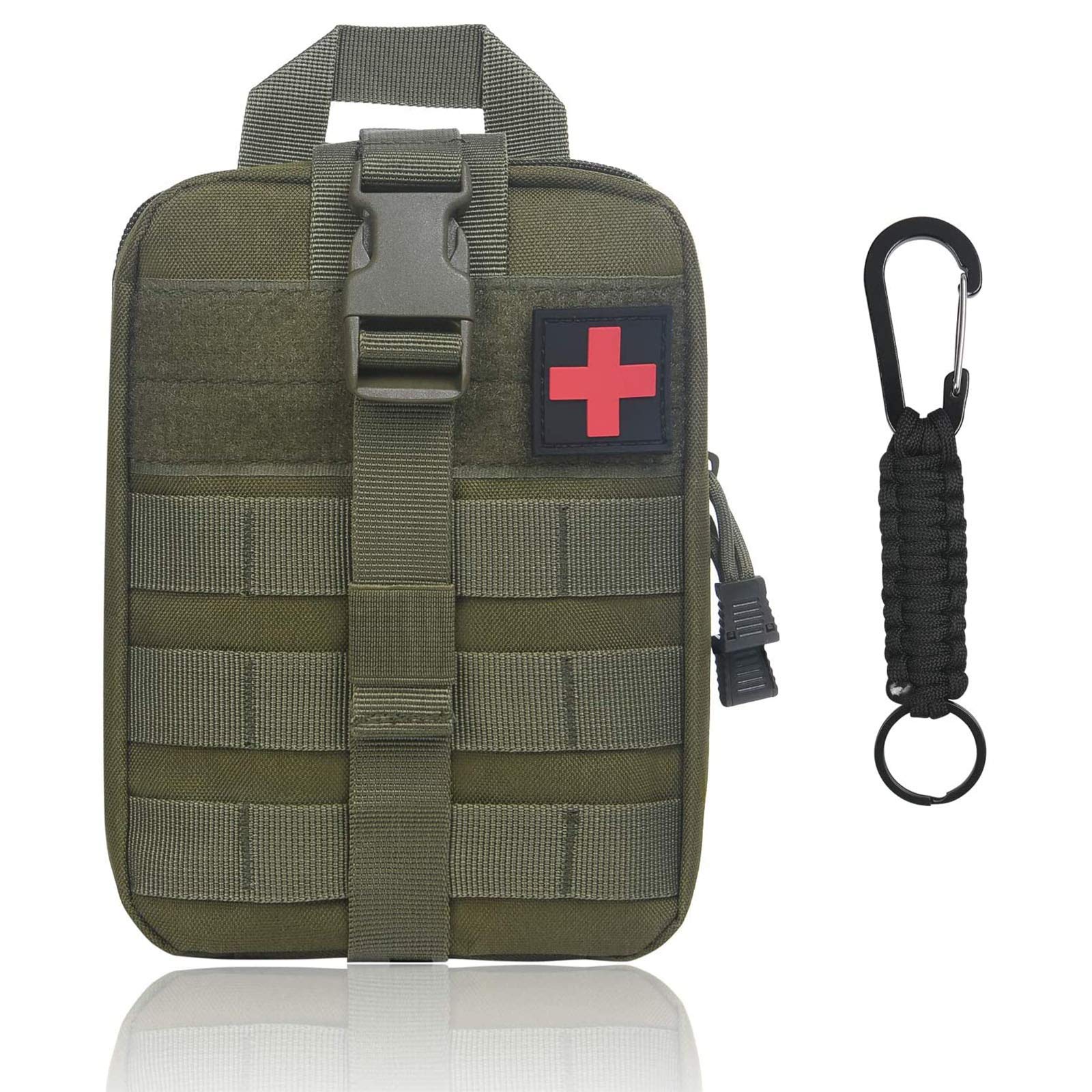 flintronic Tactical Molle Pouch, EDC Gadget Waist Bags, Compact Utility Belt with Cell Phone Holster for Sports, Hiking, Camping, Traveling-Green