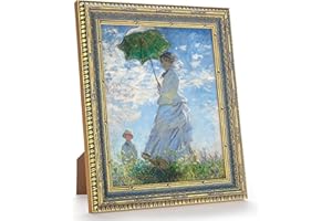 GULETHUN Vintage Gold Raised Frame with Blue Accent, 8x10 Ornate Picture Frames, Home Decor Antique Gallery Poster Photo Frames 8 by 10, Horizontal or Vertical Display