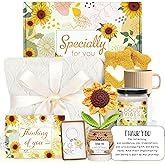 Gossby Gift Basket for Women - Happy Birthday Gift Set for Her, Mom, Sister, Friend, Coworker, Teacher - Get Well Soon, Appreciation, Thinking of You Sunflower Package - Thank You for Listening