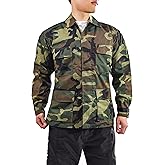 BACKBONE Mens Army Military Battle Dress Uniform BDU Shirt Camo Top Jacket