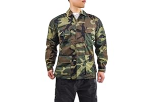 BACKBONE Mens Army Military Battle Dress Uniform BDU Shirt Camo Top Jacket