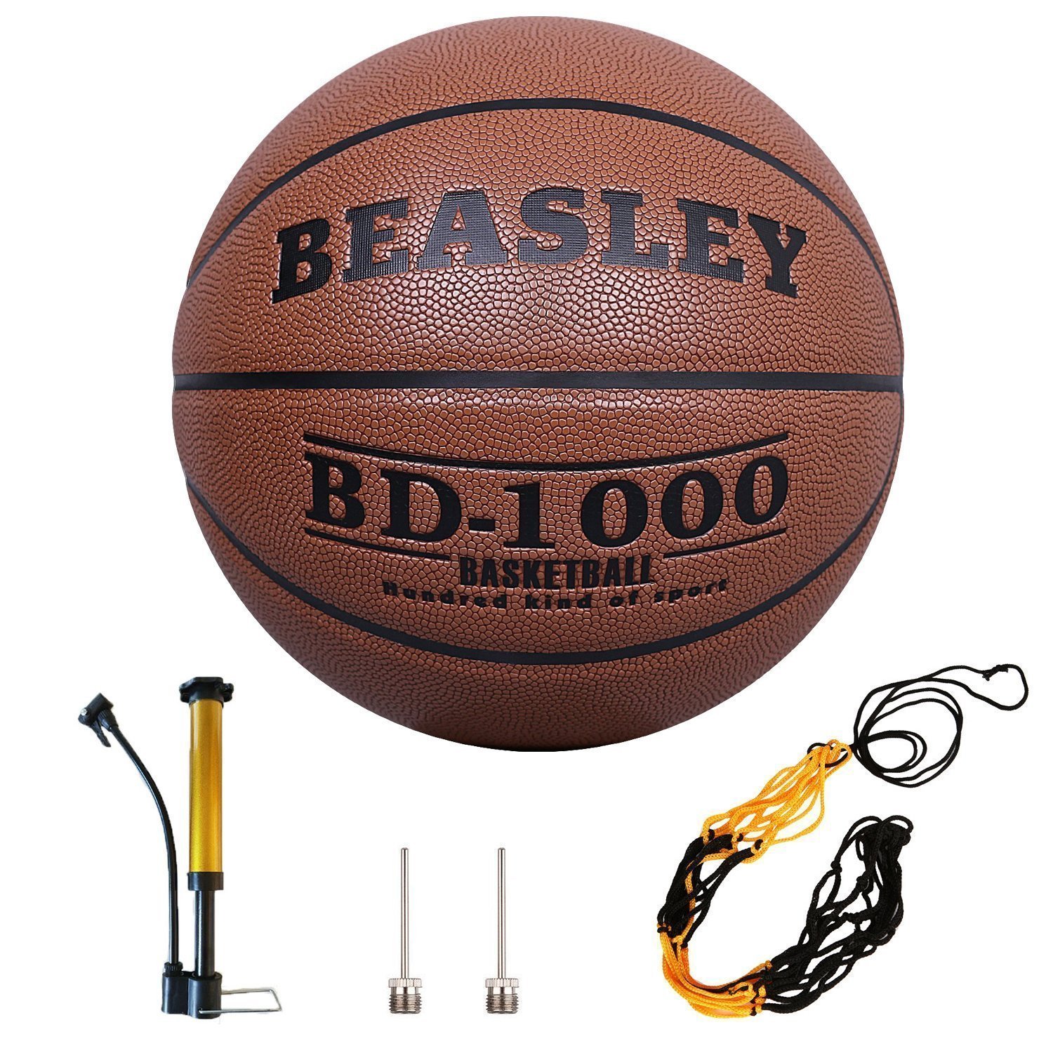 Daping Basketball Outdoor Indoor Official Size 29.5 Leather Basketballs Training Game Ball Street with Pump Needles Basketball Net Size 7