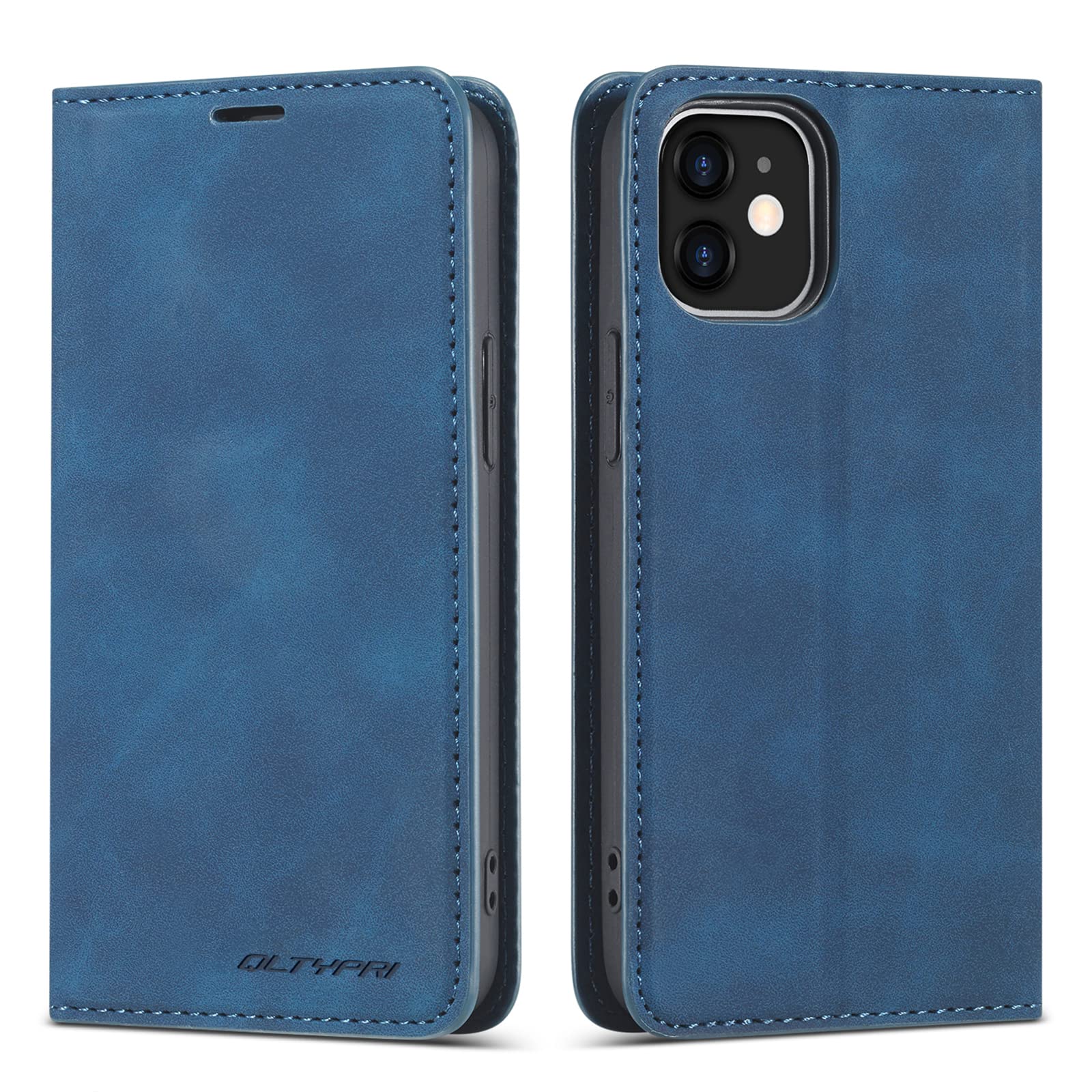QLTYPRI Case for iPhone 11 Pro Max, Premium PU Leather Cover TPU Bumper with Card Holder Kickstand Hidden Magnetic Adsorption Shockproof Flip Wallet Case for iPhone 11 Pro Max (6.5 inch) - Blue