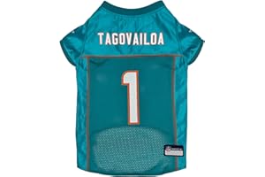 PETS FIRST NFLPA TUA TAGOVAILOA PET Jersey, NFL Dog Shirt, Size Small, Miami Dolphins Mesh Jersey for Dogs