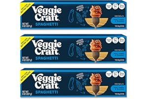 Veggiecraft Farms Spaghetti - NEW IMPROVED TASTE - Gluten Free Pasta, Thin Spaghetti Noodles, Plant Based Protein Spaghetti w/Zucchini, Low Carb Pasta, Keto-Friendly, Non-GMO, Vegan - 8 oz (3 Pack)