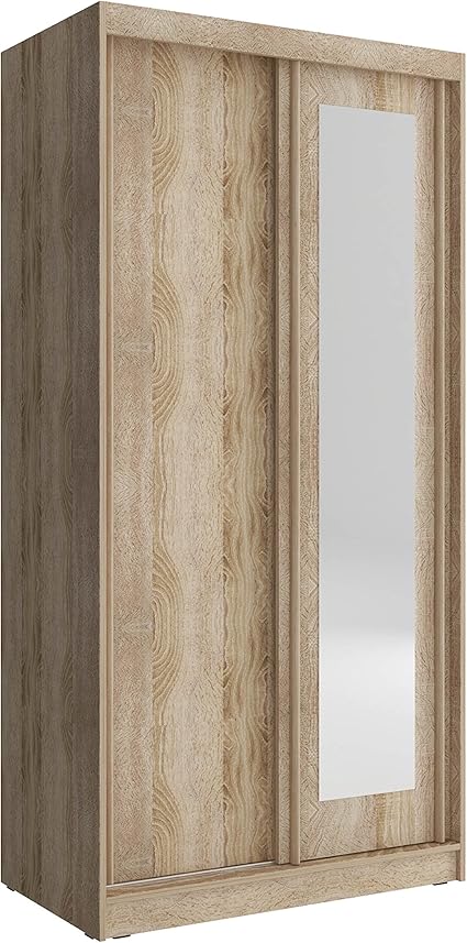 Meublo Armoire Penderie Avec 2 Portes Coulissantes Et Miroir L X H X P 100x206x62 Mono 100 Sonoma 100 Cm Amazon Fr Cuisine Maison Meublo Armoire Penderie Avec 2 Portes Coulissantes Et Miroir L X H X P 100x206x62 Mono 100 Sonoma 100 Cm Amazon Fr Cuisine Maison