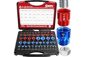SBGGRL 50 Pcs Standard and Metric Nut Bolt Thread Checker Kit,Inch Size Gauges Finder Tool,Detachable Screw Identifier Thread Especially for Tread Fasteners Measuring