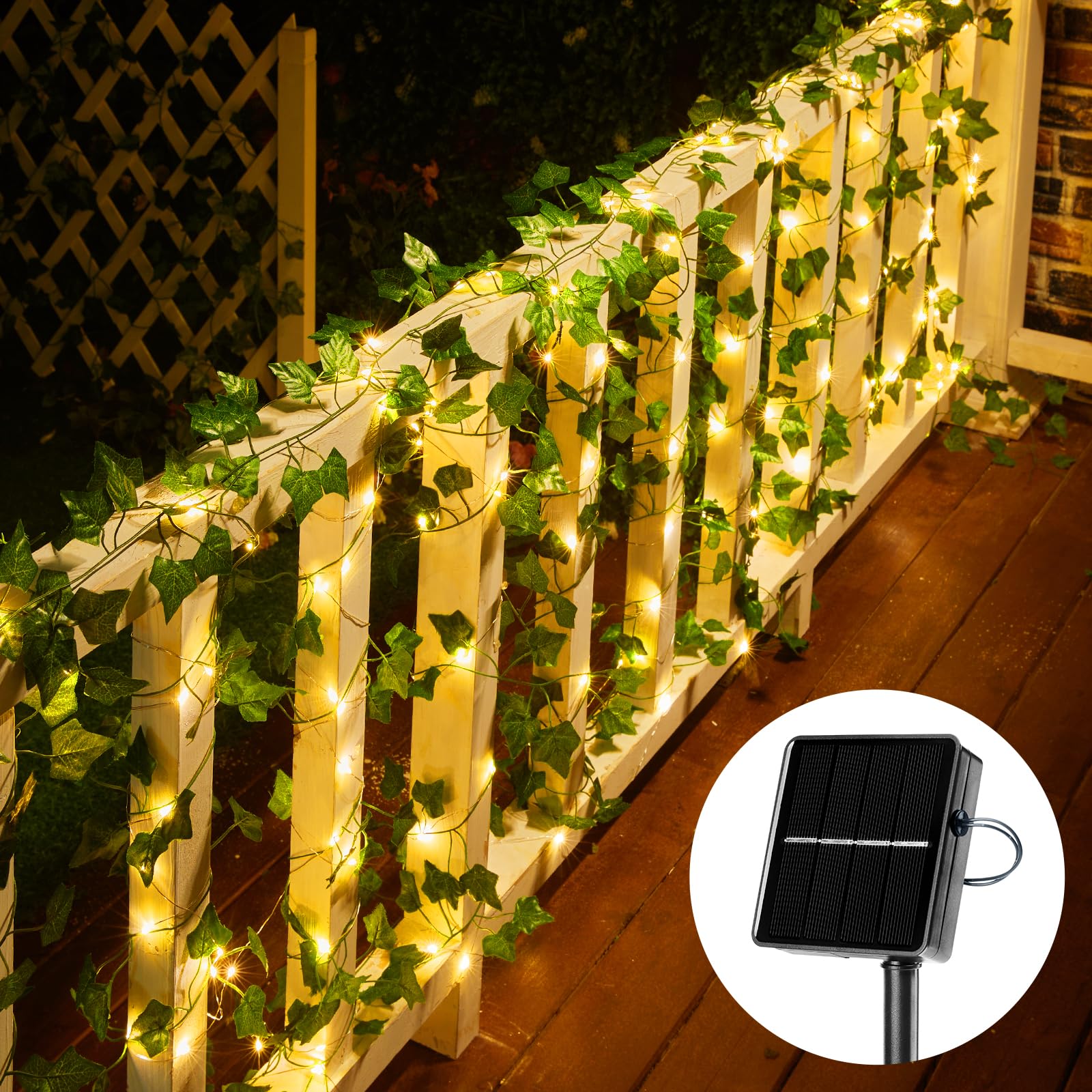 Photo 1 of **UNTESTED**
Brightown Solar Fairy Lights Outdoor, 2 Packs Total 66Ft Solar String Lights with Ivy, Plant Vine for Camping Outside Garden Yard Fence Wall