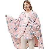 Berkshire Peanuts® Wearable Throw – Snoopy Print PrimaLush™ Plush Shawl Blanket, 58" x 64"