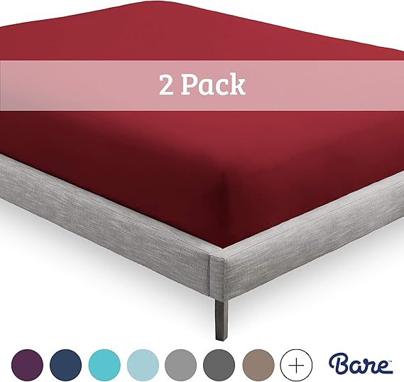 Bare Home 2Pack Fitted Bottom Sheets Twin XL Premium 1800 UltraSoft