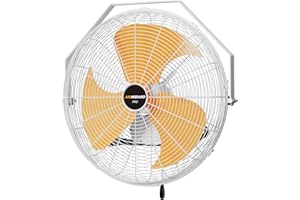AIRWIZARD 18" Outdoor Wall-Mounted Metal Fan IPX4 Waterproof 5200 CFM - 3-Speed Adjustable Industrial Grade Fan with Sealed Motor for Patio, Garage, Greenhouse, Deck & Pergola (UL Listed)