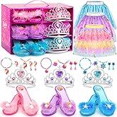 VGOFUN Princess Dress Up Shoes Set,Princess Dress Up Toys Toddler Jewelry Boutique Kit Girls Dress Up Clothes with Princess Shoes Role Play Birthday Party Toys Gifts for Little Girls 3,4,5,6 Years