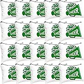 Cosblank 20 Pcs Cheer Makeup Bag Cheer Teams Senior Night Gifts Canvas Makeup Case Cheerleader Teams Gifts Zipper Pouch for Cheerleading Teammates Party Supplies(Green)