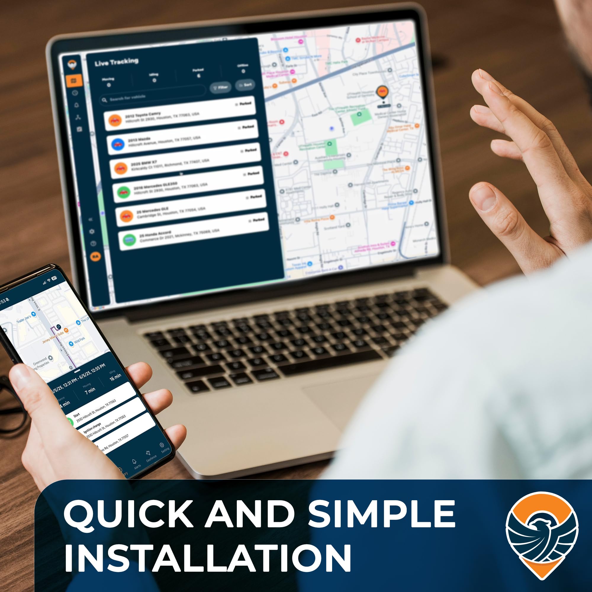 Trackhawk OBD GPS Tracker for Vehicles - Plug & Play 4G LTE Tracker for Cars, Trucks, SUVs, and Fleets - Live Tracking, Geofence Alerts, Speed Monitoring, Subscription Required