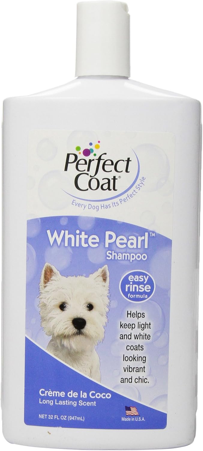 Perfect Coat White Pearl Shampoo for Dogs, 32 Ounce Bottle, Coconut
