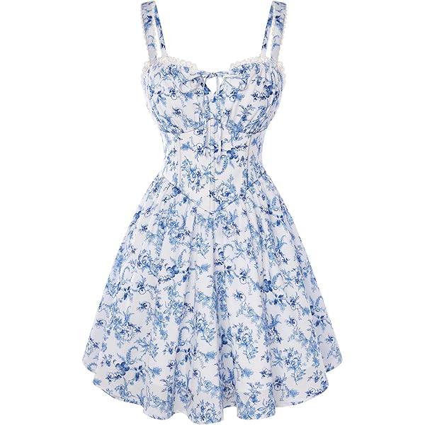 Amazon.com: Big Girls Tween Blue White Floral Clip Dot Social Party Dress  (10, Aqua): Clothing, Shoes & Jewelry