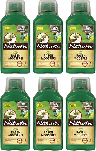 6 x 1 Liter Naturen Bio Rasen Moosfrei + Zeckenzange mit Lupe: Amazon
