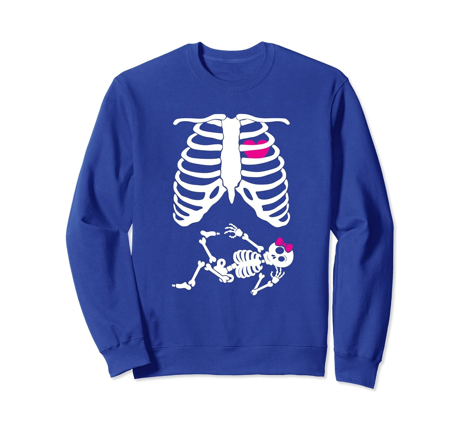 Pregnant Mom Baby Girl Halloween Skeleton Birth Sweatshirt-ANZ