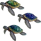 VividLadybug Metal Turtle Sea Wall Decor Outdoor Garden Hanging Art Sculptures Home Ocean Theme Decorations for Bedroom Livin