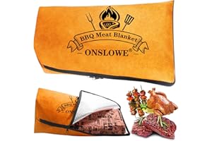 ONSLOWE BBQ Blanket for Resting Meat, Reusable Reat Insulated Resting Bag, Smoker Meat Resting Blanket, Insulated Brisket Resting Blanket with Wide Mouth Perfect for Gifting, (21 in Brown)