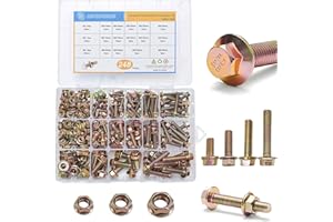 ANCHOREASE 248PCS Flange Bolts and Nuts Combination Kit, Metric M5 M6 M8 Flange Hex Nuts Screws, 8.8 Grade Full Thread Mechan