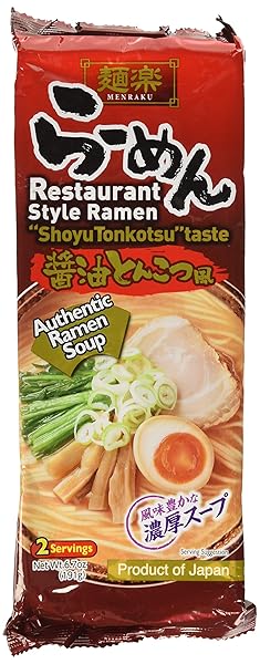 HIKARI MENRAKU TONKOTSU RAMEN NOODLES, SHOYU, 6.7 OUNCE