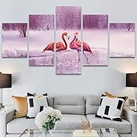 SIGNWIN 5 Panel Canvas Wall Art Modern Art Birds Bohemian Expressive Multicolor Photography Single for Home Decorations Ready to Hang - 60