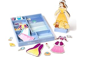 Melissa & Doug Disney Belle Magnetic Dress-Up Wooden Doll Pretend Play Set (30+ pcs)