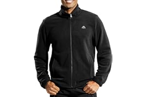 Haimont Men's Lightweight Outdoor Full Zip Fleece Jacket Soft Cozy Microfleece Warm Jacket for Hiking Casual