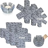 Funnymoom 24 Pack 3 Sizes &amp; 2 Different Shape Pot and Pan Protectors Cookware Protector Pot Dividers, Stacking Separators Pads for Bakeware/pots/pan/Dish, Shape of Cross and Pozidriv(Gray Print)