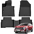 Auxko All Weather Floor Mats Fit for Kia Sportage 2023 2024 2025 Only Hybrid TPE Rubber Liners Set Sportage 2023 Hybrid Accessories All Season Guard Odorless Anti-Slip Floor Mats for 1st & 2nd Row