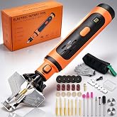 STKR Electric Chainsaw Sharpener Kit New Electric Chainsaw Sharpene Comes with Sharpener Tool 7 Titanium-Coated Diamond Bits, Wrench &amp; eBook,Storage Bag&amp;Safety Gloves,Best Gifts