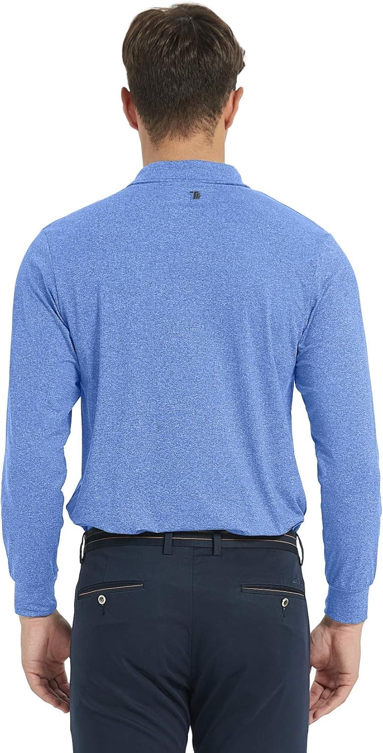 TBMPOY Men's Regular Fit Short Sleeve Thermal Long Sleeve Polo Shirt Quick-Dry Golf Sports Shirt Pullover: Clothing