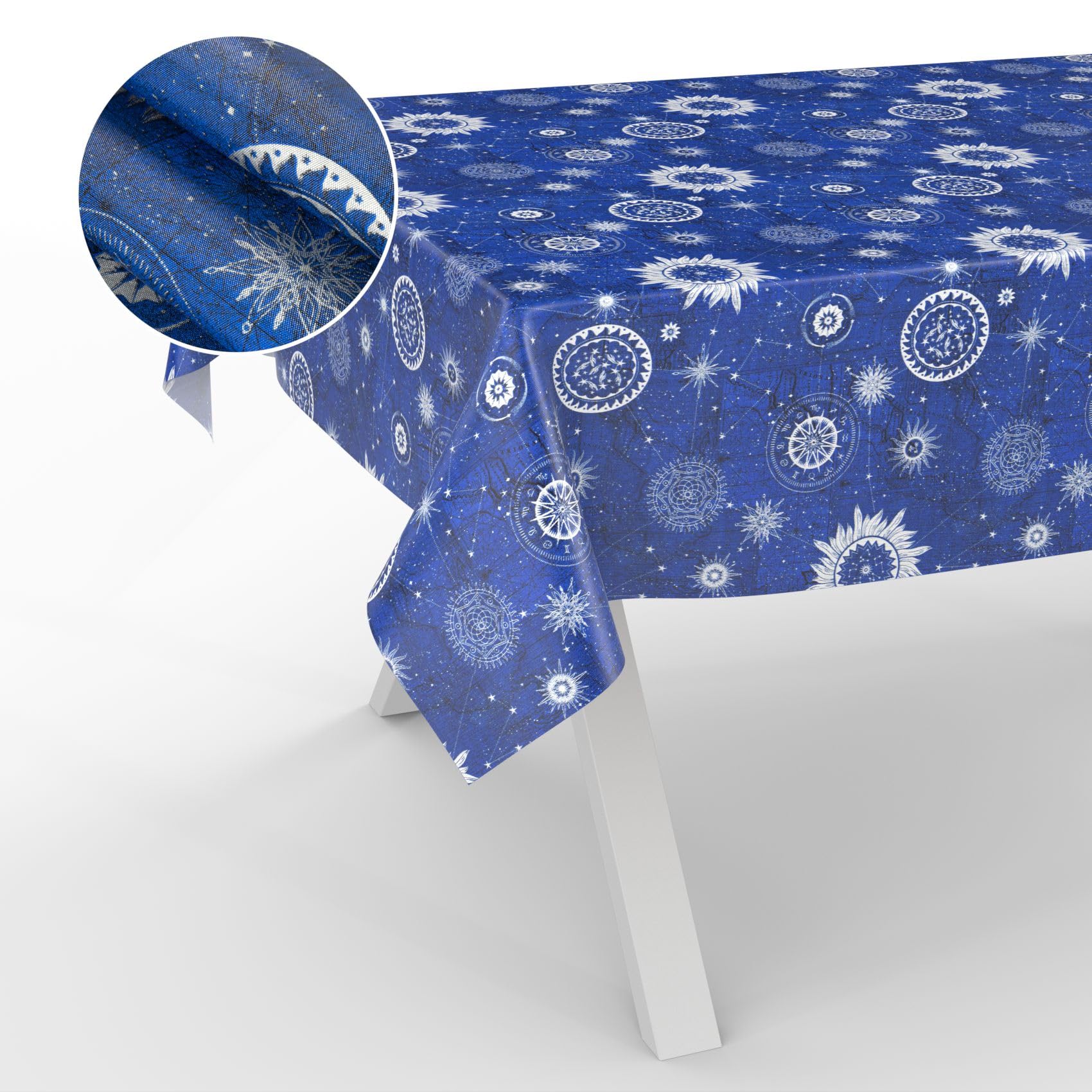 ANRO Oilcloth Tablecloth, Washable, Oilcloth, Garden Tablecloth, Outdoor, Indoor, 100 x 140 cm, Cut Edge, Astrology