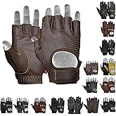 MRX BOXING & FITNESS Mens Driving Gloves Basic Soft Goat Leather Fingerless Breathable Biker Motorcycle Cycling Shooting