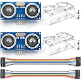 MTDELE 2 Pcs HC-SR04 Ultrasonic Sensor Module with Mounting Bracket | Compatible with for Arduino R3 UNO MEGA XBee Nano Robot