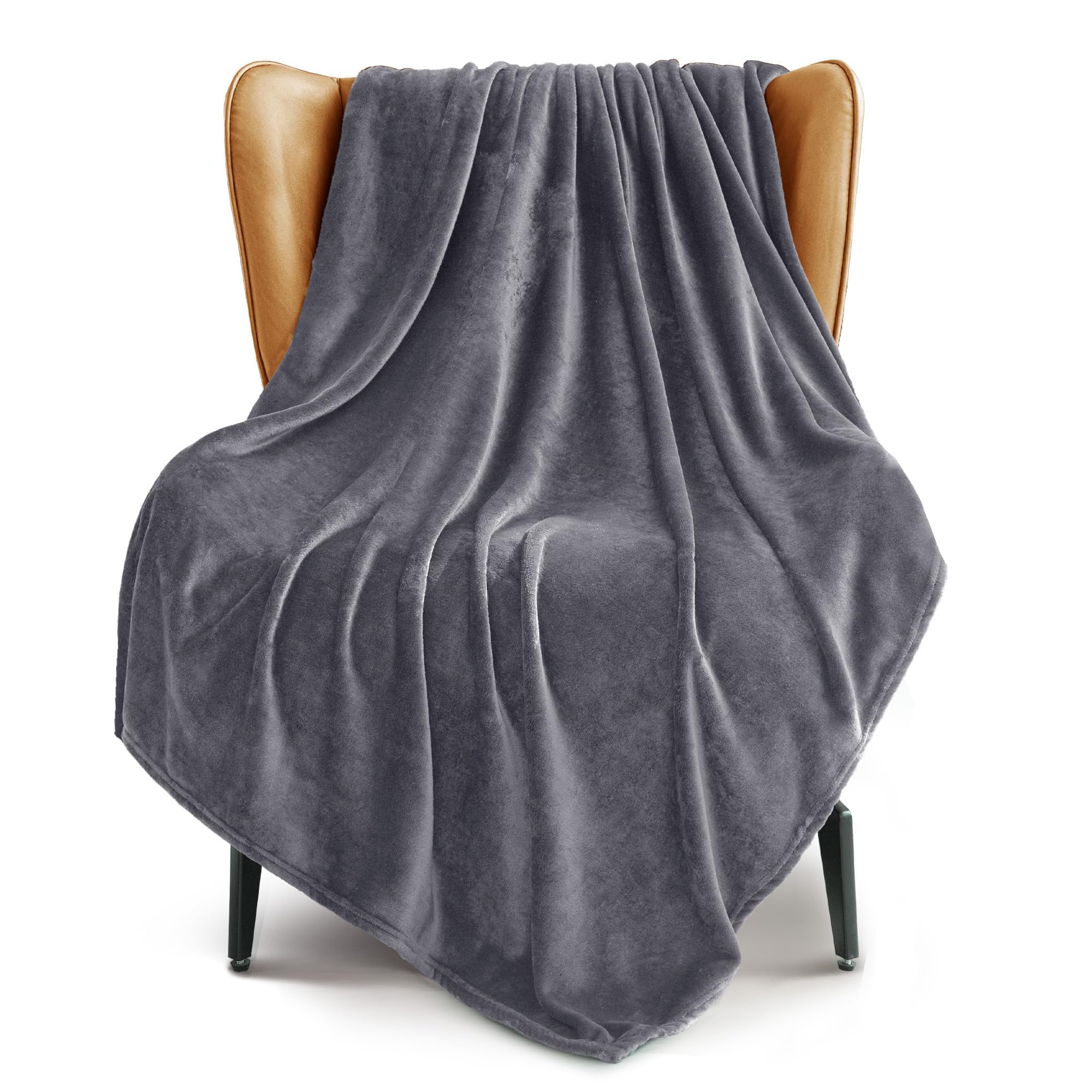 Photo 1 of ***(HEAVILY USED/ MINOR DAMAGE)***Exclusivo Mezcla Extra Large Fleece Throw Blanket for Couch, Sofa, 300GSM Super Soft and Warm Blankets, Grey Throw All Season Use, Cozy, Plush, Lightweight, 50x70 Inches