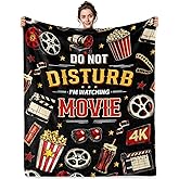 Jekeno Movie Popcorn Gifts Throw Blanket Theater Home Film Cinema Decor for Bedroom Couch Living Room Ideas Gifts for Movie Lover(50x60 Inch)