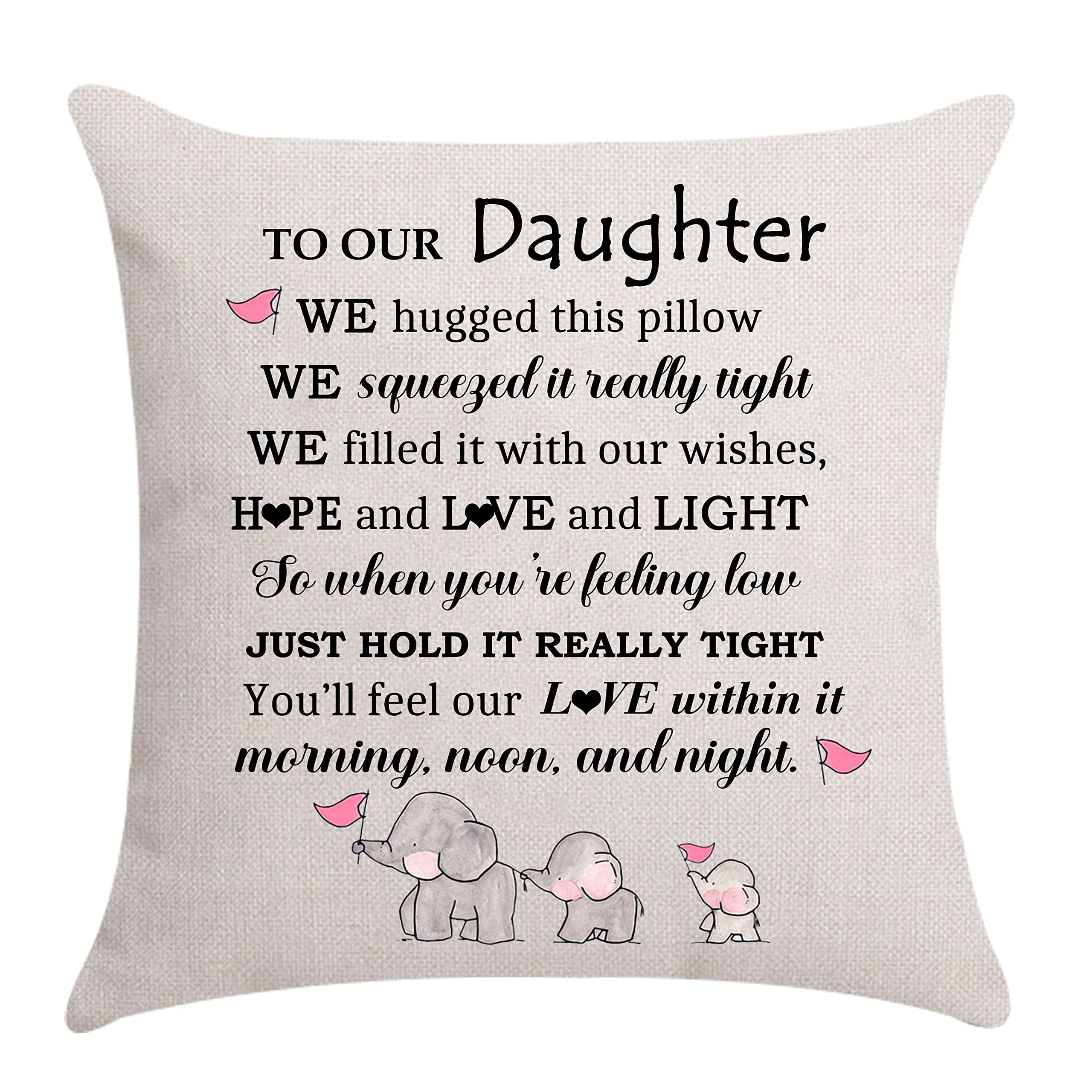 Aocaso Daughter-Daughter Cushion Cover Throw Pillow Cover Birthday Gifts Thanksgiving Gifts