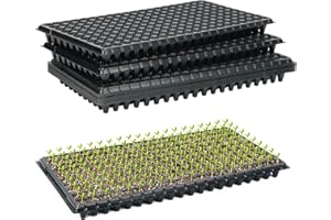 BEWAVE 15 Pack Seed Starter Tray 200 Cell Thick Gardening Germination Trays with Drain Holes Reusable Plant Grow Plug Trays Mini Propagator for Seeds Growing