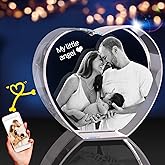 3D Crystal Photo, Personalized Valentine’s Day Gift. Custom Gifts for Wife, Her, Him, Husband, Mom and Dad. Custom Picture Gifts for Anniversary and Birthday. Romantic Crystal Photo Keepsake (Medium Heart）